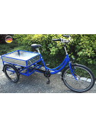 Lastendreirad Cargo Ladefläche 80 cm x 60 cm Blau ohne e-Antrieb Rücktrittbremse + Shimano mit Feststellbremse VBrake